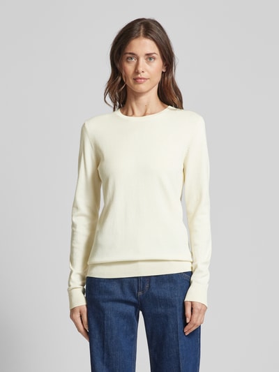 Christian Berg Woman Regular fit gebreide pullover met ribboorden Offwhite - 4