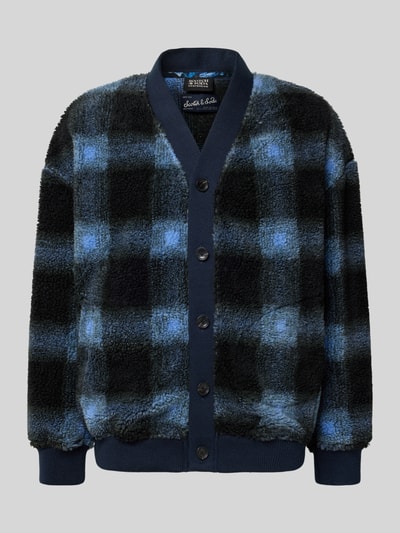 Scotch & Soda Kardigan o kroju regular fit z dekoltem w serek model ‘Polar’ Ciemnoniebieski 2