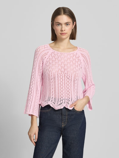 ONLY Cropped Pullover aus Baumwoll-Mix Modell 'NOLA' Rosa 4