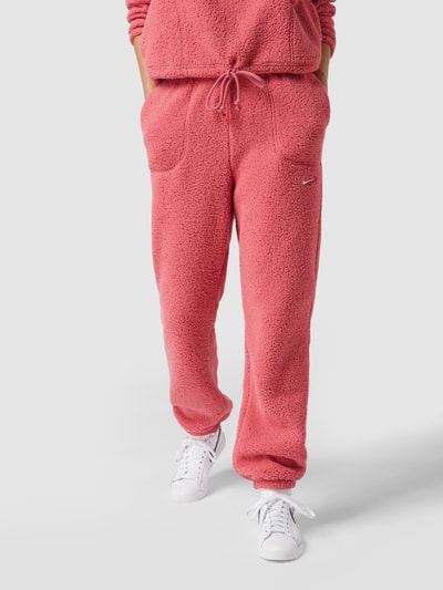 NIKE TRAINING Sweatpants met imitatiebont Felroze - 4