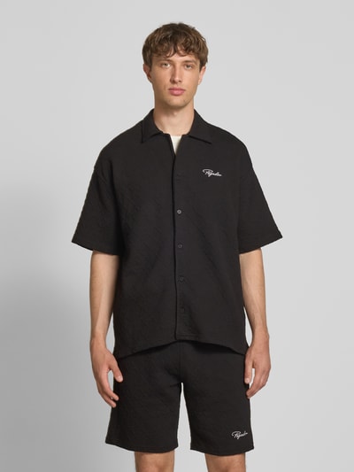 Pegador Relaxed Fit Freizeithemd mit Strukturmuster Modell 'Jovren' Black 4