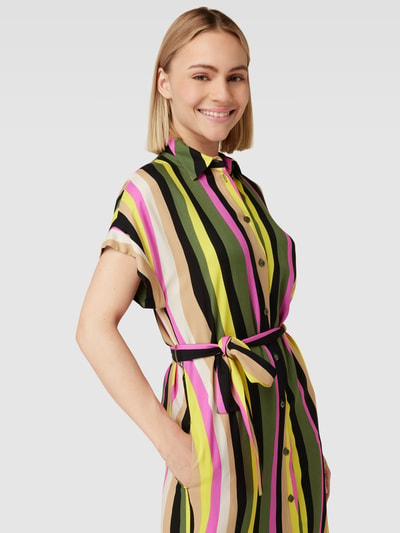Fynch-Hatton Hemdblusenkleid mit Allover-Streifenmuster Khaki 3