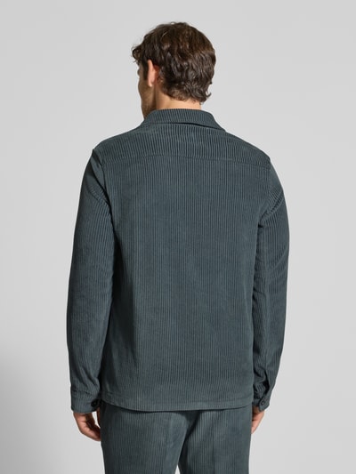 Zuitable Regular fit overshirt met platte kraag, model 'John' Petrol - 5