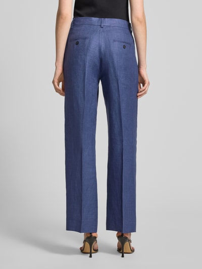 Weekend Max Mara Regular Fit straight Leg Anzughose aus reinem Leinen Modell 'MALIZIA' Dunkelblau 5