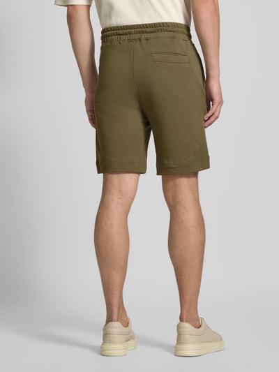 BOSS Orange Regular fit sweatshorts van puur katoen Kaki - 5