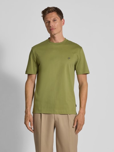 BOSS T-shirt met labeldetail, model 'Taut' Lindegroen - 4