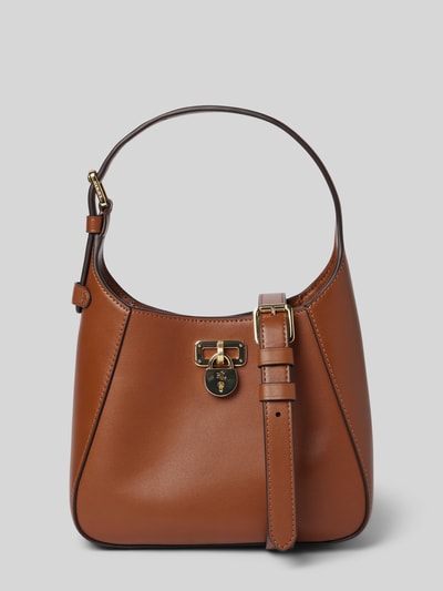 Lauren Ralph Lauren Lederen handtas met labelhanger, model 'TANNER' Cognac - 2