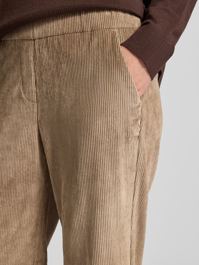 ZABAIONE Flared Fit Stoffhose in Cord-Optik Modell 'Magdalene' Taupe 3