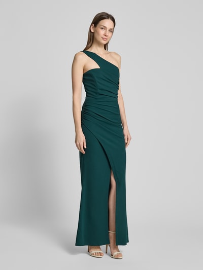 SISTAGLAM Abendkleid mit One-Shoulder-Träger Modell 'Elaya' Dunkelgruen 1