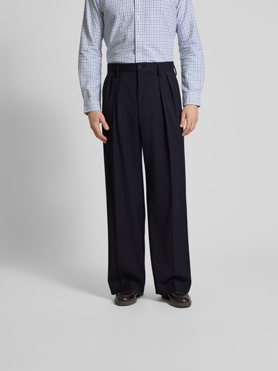 Filippa K Wide Fit Stoffhose mit Bundfalten Dunkelblau 4