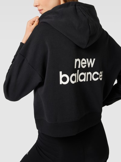 New Balance Hoodie met logoprint, model 'Essentials Graphic' Zwart - 3