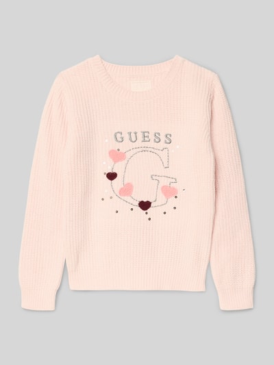 Guess Strickpullover mit Label-Detail Hellrosa 1