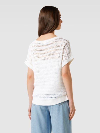 Lauren Ralph Lauren Strickshirt mit Lochmuster Modell 'AMOZIA' Weiss 5