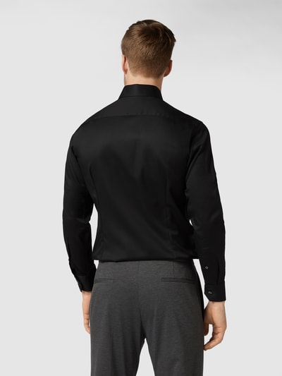 Eton Koszula biznesowa o kroju slim fit z diagonalu Czarny 5