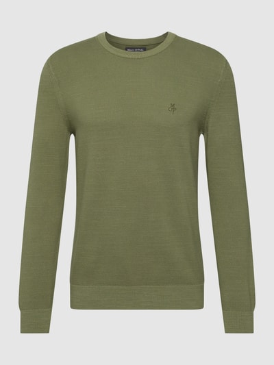 Marc O'Polo Strickpullover mit Rundhalsausschnitt Modell 'Crewneck' Oliv 2