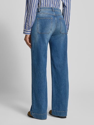 Jake*s Casual Jeansy z szeroką nogawką i efektem znoszenia Jeansowy niebieski 5