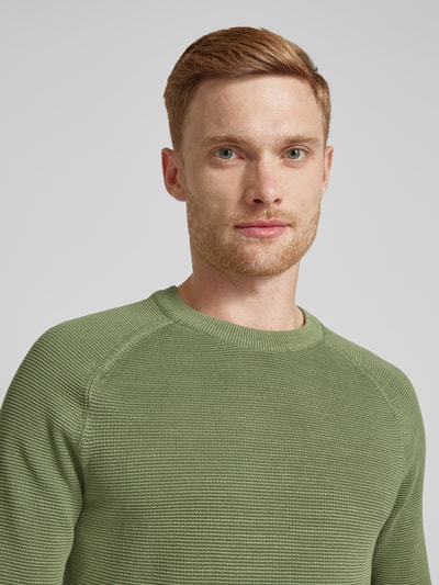 Marc O'Polo Strickpullover mit gerippten Abschlüssen Oliv 3