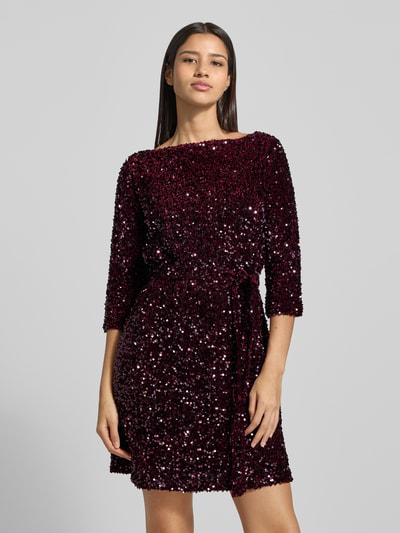 VILA Minikleid mit Paillettenbesatz Modell 'FAITH' Pflaume 4