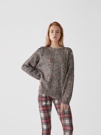R13 Pullover im Used-Look Anthrazit meliert 4