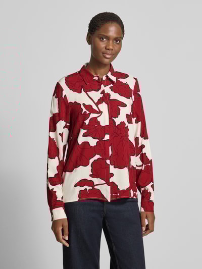 Soyaconcept Regular Fit Bluse aus Viskose mit verdeckter Knopfleiste Rot 4