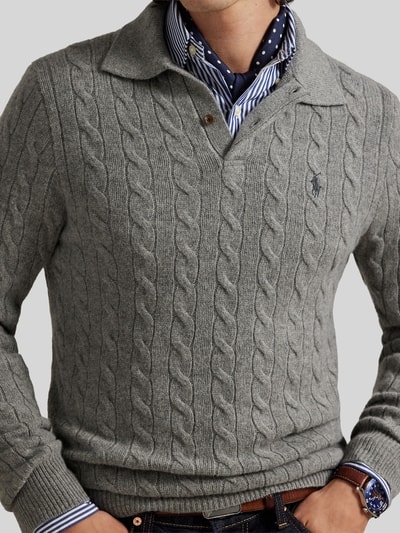 Polo Ralph Lauren Regular Fit Pullover aus Woll-Kaschmir-Mix Mittelgrau 3