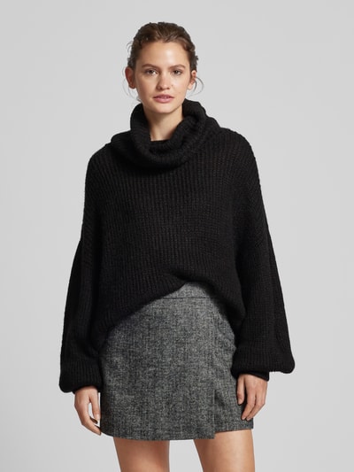 LeGer by Lena Gercke Oversized Strickpullover mit Rollkragen Modell 'Juna' Black 4