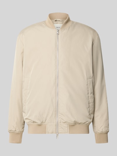 Produktfoto, beige Regular Fit Bomberjacke mit Baseball-Kragen Modell 'CHARLES' von Selected, glatte Oberfläche, Herren Bomberjacke
