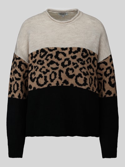 ONLY Relaxed Fit Pullover mit Leoparden-Muster Sand 2