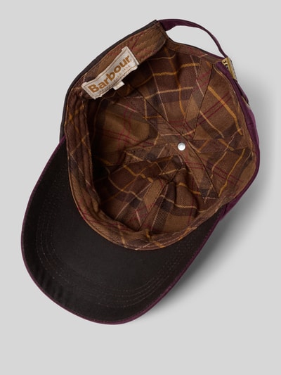 Barbour Baseballpet van puur gewaxt katoen  Bordeaux - 2