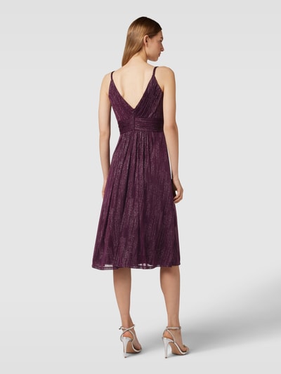 V.M. Knielanges Cocktailkleid mit Spaghettiträgern Bordeaux 5