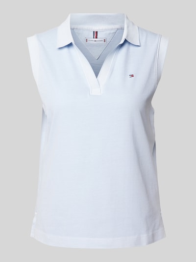 Tommy Hilfiger Top z detalem z logo Jasnoniebieski 2