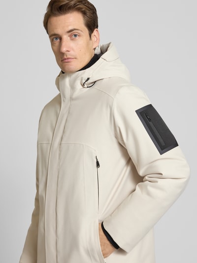BOSS Green Regular fit parka van waterdicht materiaal, model 'HEXATECH' Offwhite - 3