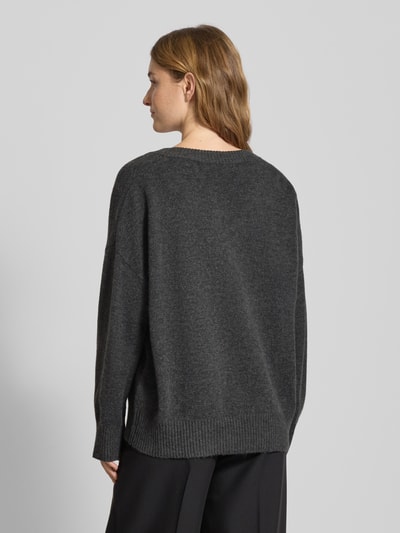 Only Regular fit gebreide pullover met wol, model 'MARI' Antraciet gemêleerd - 5