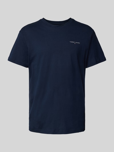 Tommy Jeans T-shirt met labelprint Marineblauw - 1