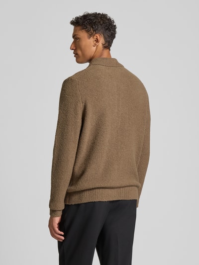 Wood Wood Cardigan mit Zweiwege-Reißverschluss Modell 'Andy' Hellbraun 5