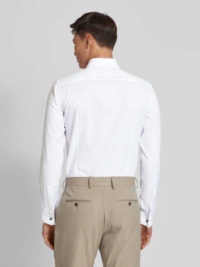 BOSS Slim fit zakelijk overhemd met structuurmotief, model 'Hank' Wit - 5