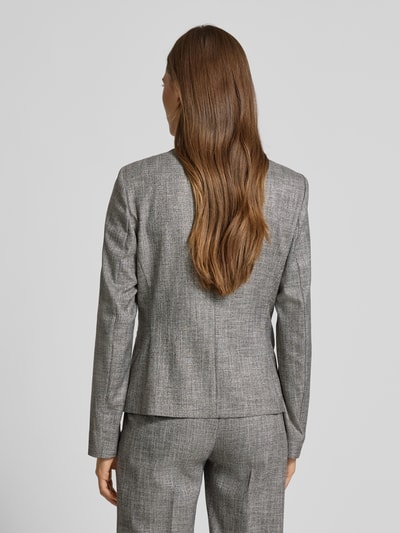 comma Slim fit blazer met reverskraag en paspelzakken Grafiet - 5