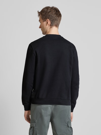 Napapijri Sweatshirt met labelstitching, model 'balis' Zwart - 5