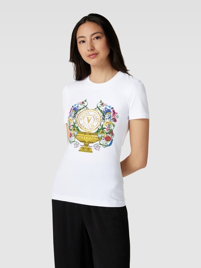 Versace Jeans Couture T-Shirt mit Motiv-Print Weiss 4