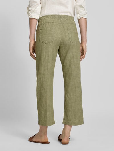 Angels Straight leg stoffen broek met elastische band, model 'Linn' Olijfgroen - 5