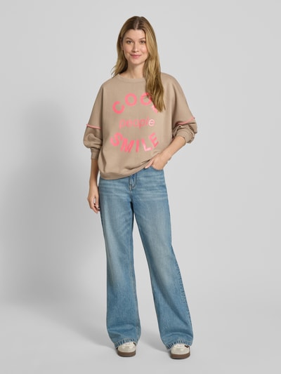 miss goodlife Relaxed fit sweatshirt met ronde hals Zand - 1