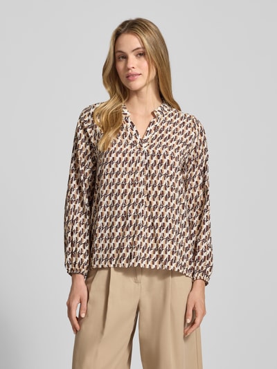 ZABAIONE Blusenshirt aus Viskose mit Tunika-Kragen Modell 'Ha44nna' Mittelbraun 4