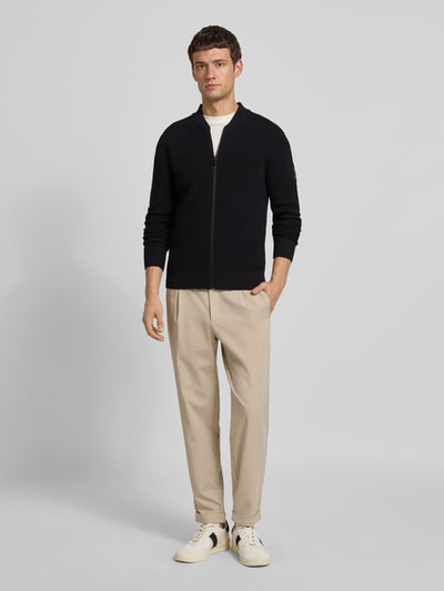 Tom Tailor Denim Regular Fit Strickjacke aus reiner Baumwolle BLACK 1