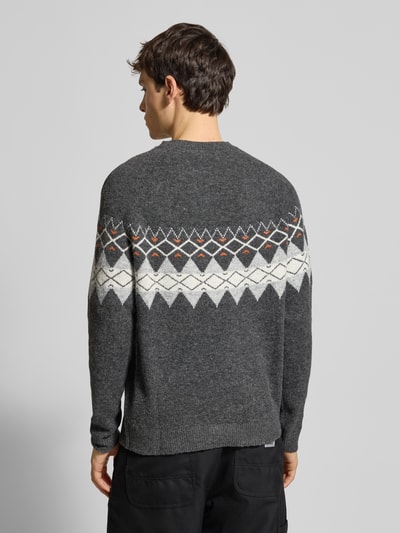 Pepe Jeans Relaxed fit gebreide pullover met wol, model 'PRESLEY' Donkergrijs - 5
