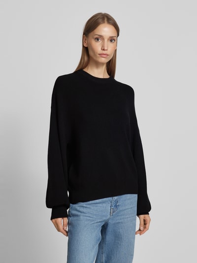 MSCH Copenhagen Gebreide pullover met ballonmouwen, model 'Acentia' Zwart - 4