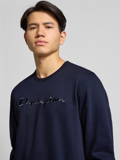 CHAMPION Sweatshirt met labelstitching en ronde hals Marineblauw - 3
