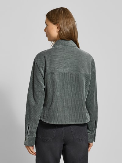 OPUS Regular Fit Hemdjacke aus Cord Modell 'Falba' Petrol 5