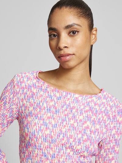 Pieces Longsleeve mit Strukturmuster Modell 'MARIANNE' Pink 3