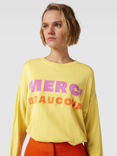 Milano Italy Sweatshirt mit gerippten Abschlüssen Gelb 3