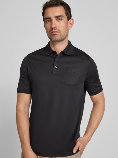bugatti Koszulka polo z kieszenią na piersi Czarny 3